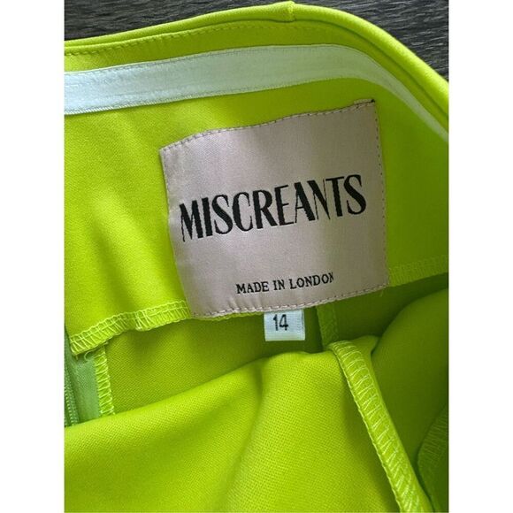 NWOT Miscreants London Cupid Mini Dress W/Slit & Gloves In Green UK 14 US 10 - Picture 6 of 12